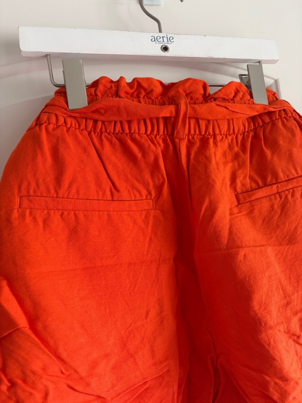 LOFT Orange High-Waist Tie Paperbag Shorts - Picture 5 of 7